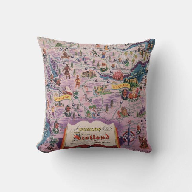 Dunlop Map of Central Scotland Cushion (Front)