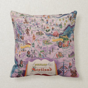 Dunlop Map of Central Scotland Cushion