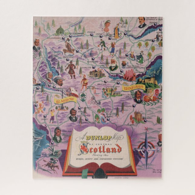 Dunlop Map of Central Scotland Jigsaw Puzzle (Vertical)