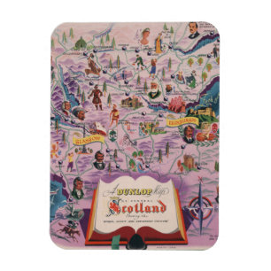 Dunlop Map of Central Scotland Magnet