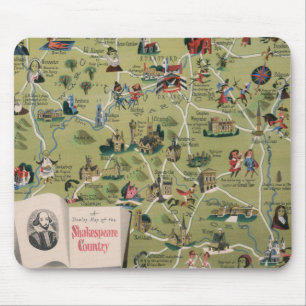Dunlop Map of Shakespeare Country, England Mouse Pad