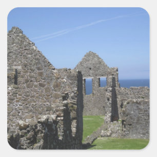 Dunluce Castle near Bushmills and Portrush, Square Sticker