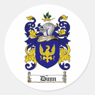 DUNN FAMILY CREST -  DUNN COAT OF ARMS CLASSIC ROUND STICKER
