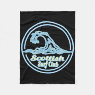 Dunnet Beach Scotland Big Wave Surf Club Surfing Fleece Blanket