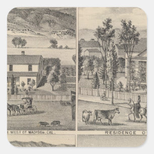 Dunnigan, Winters, Madison farm Square Sticker