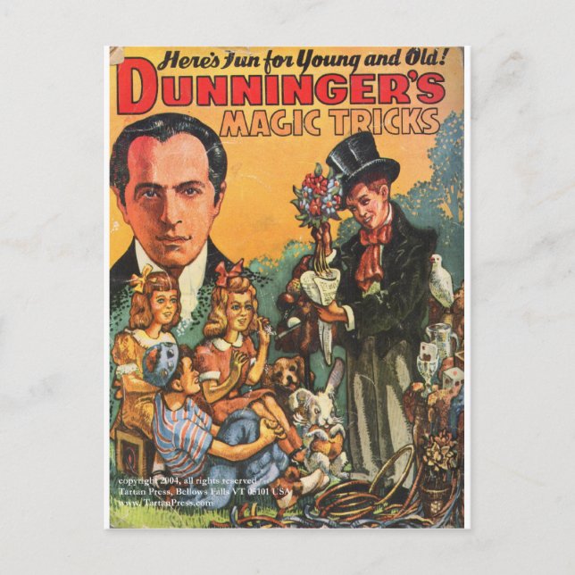 DUNNINGER PULP MAGAZINE COVER POSTCARD (Front)