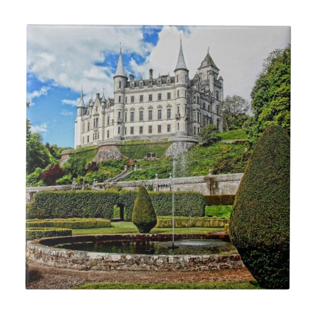 Dunrobin castle architecture photo ceramic tile (Front)