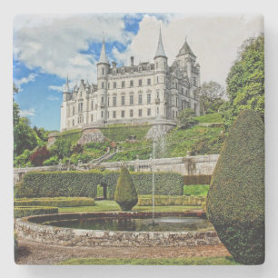 Dunrobin castle architecture photo stone coaster
