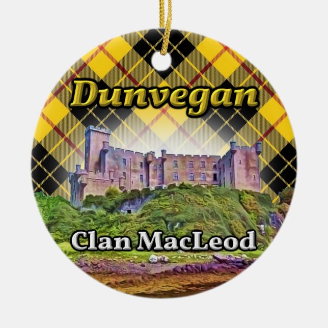 Dunvegan Castle Clan MacLeod Tartan Scotland Ceramic Ornament (Front)
