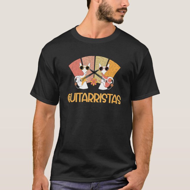 Duo Alley Cats Play Guitar T-Shirt (Front)