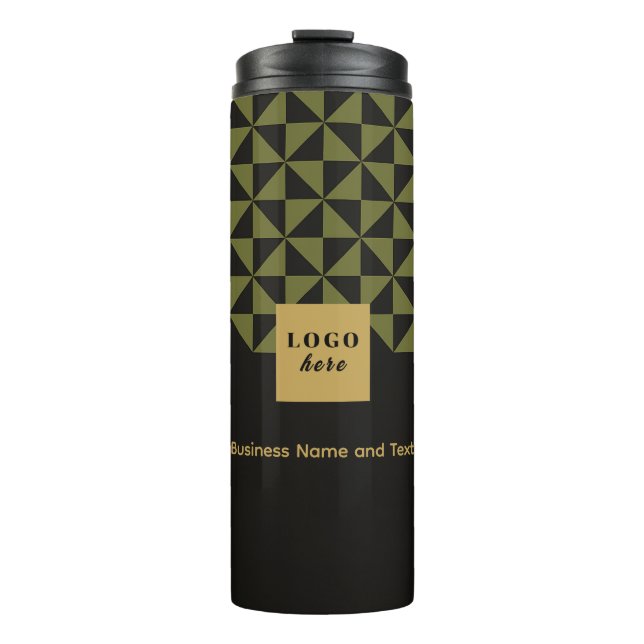 Duo black and olive - Business LogoThermal Tumbler (Front)