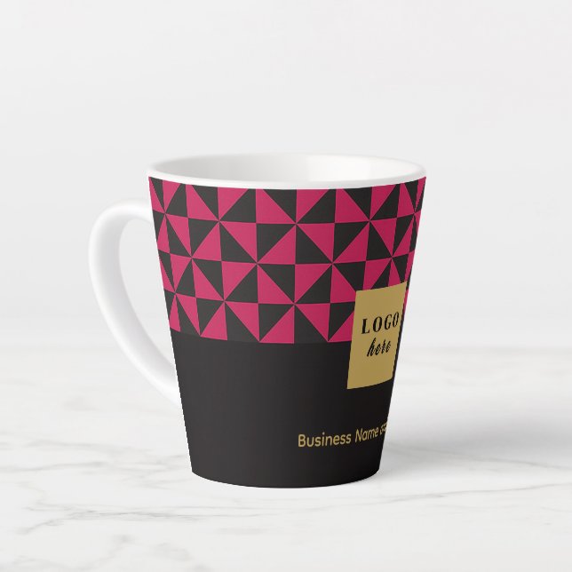 Duo black and pink craft - Business Logo Latte Mug (Left Angle)