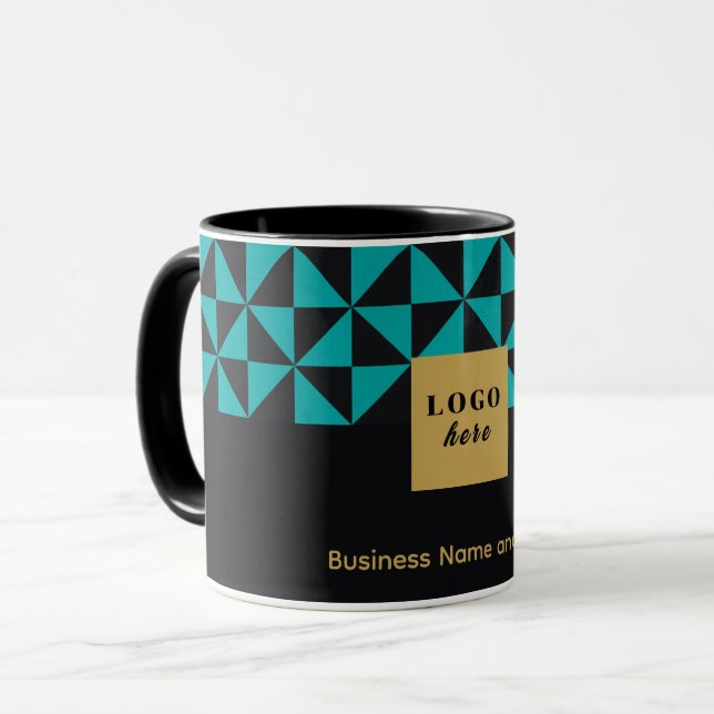 Duo black and teal craft - Business Logo Mug (Front Left)
