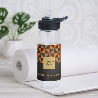 Duo black & orange - Business Logo Water Bottle