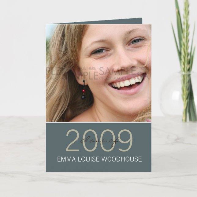 "Duo" Cadet Blue Graduation Invitation (Front)