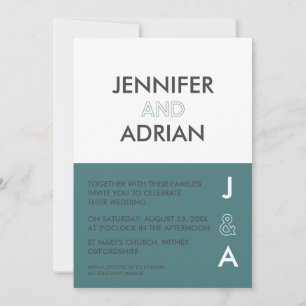 Duo Colour Editable Modern Minimalist Invitation
