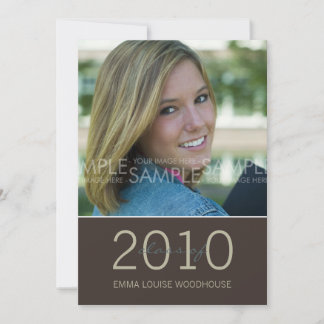 "Duo" Dark Tan Graduation Invitation