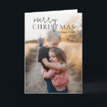 Duo Font Typography Photo Modern Christmas Holiday Card<br><div class="desc">Modern photo Christmas card featuring a simple and minimal design with "Merry Christmas" in cute and fun typography over your favourite picture.  The inside has a photo collage of three square pictures along with your personalised message.</div>