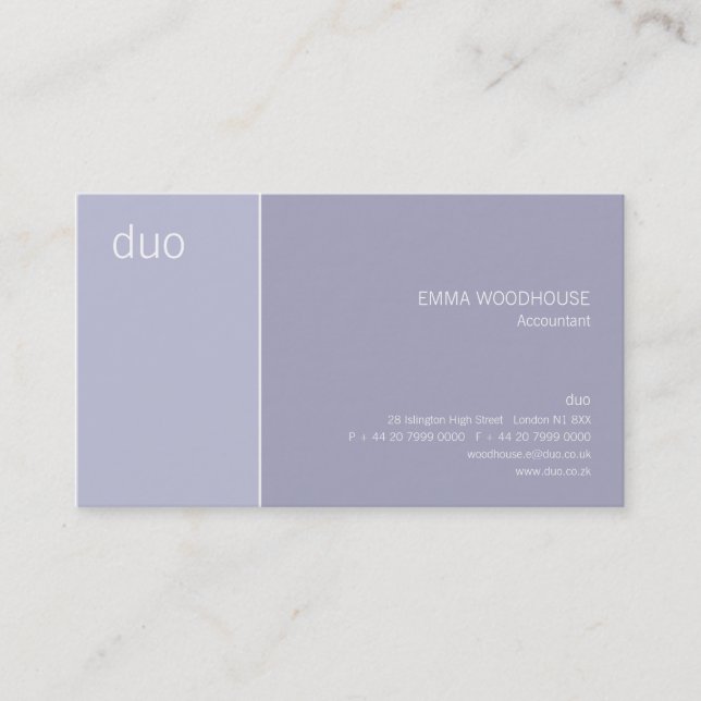 Duo Light Steel Blue Business Card (Front)