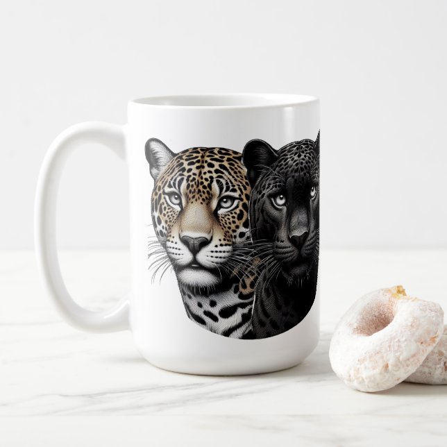 Duo of Jaguars Coffee Mug (With Donut)