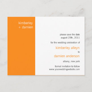 "Duo" Satsuma Save the Date Postcard