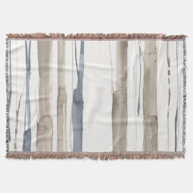 Duo Tone Trees II Throw Blanket (Front)