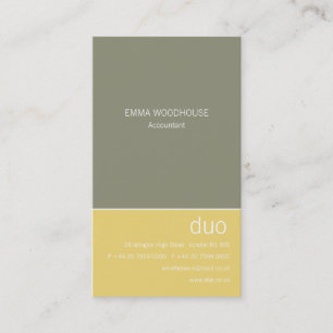 Duo Vertical Grey & Yellow Business Card