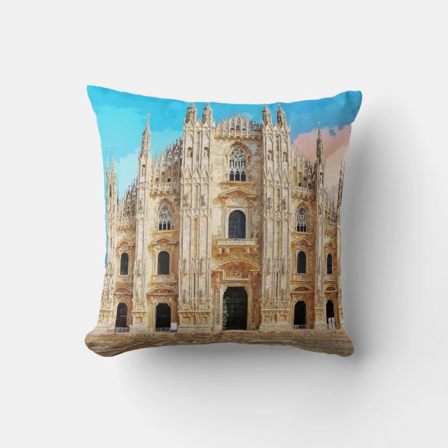 Duomo di Milano Church Milan Italy #2 Cushion (Front)