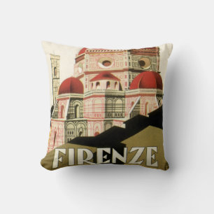 Duomo in Firenze Florence Italy Vintage Travel Art Cushion
