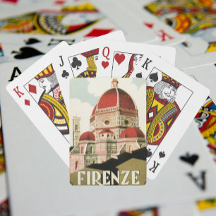 Duomo in Firenze Florence Italy Vintage Travel Art Playing Cards