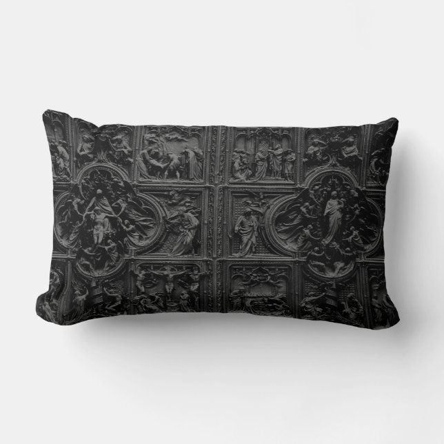 Duomo of Milan (Cathedral) door detail 01 Lumbar Cushion (Front)