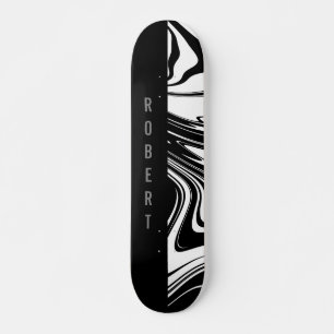 Duotone Block and Swirl Black Skateboard