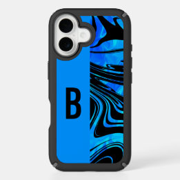 Duotone Block and Swirl Blue