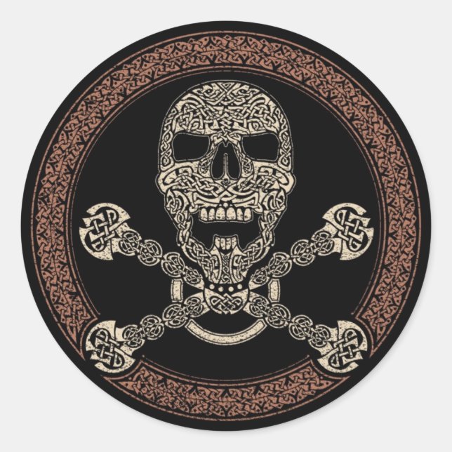 Duotone Celtic Skull & Bones Stickers (Front)