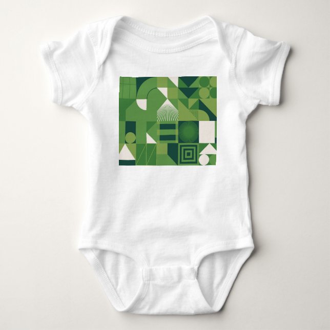 Duotone digital collage, geometric elements baby bodysuit (Front)