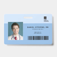 Duotone Medical Staff ID + Barcode Horizontal