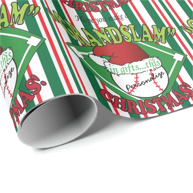 *DUPE Grand Slam Baseball Christmas | DIY Name Wrapping Paper (Roll Corner)