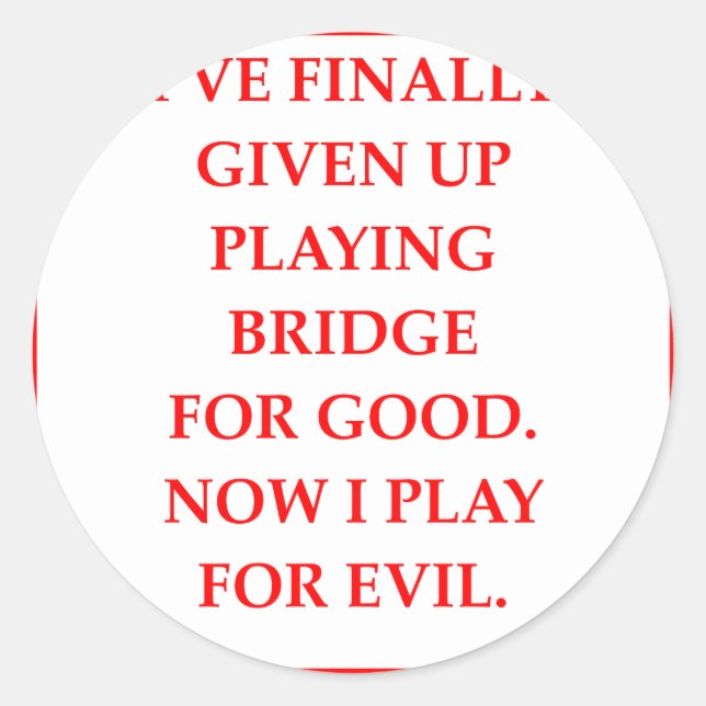 duplicate bridge classic round sticker (Front)