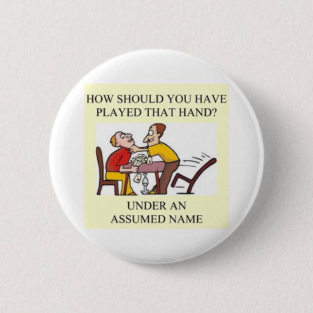 duplicate bridge game player 6 cm round badge (Front)