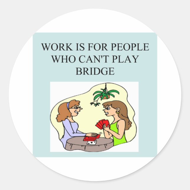 duplicate bridge game player classic round sticker (Front)