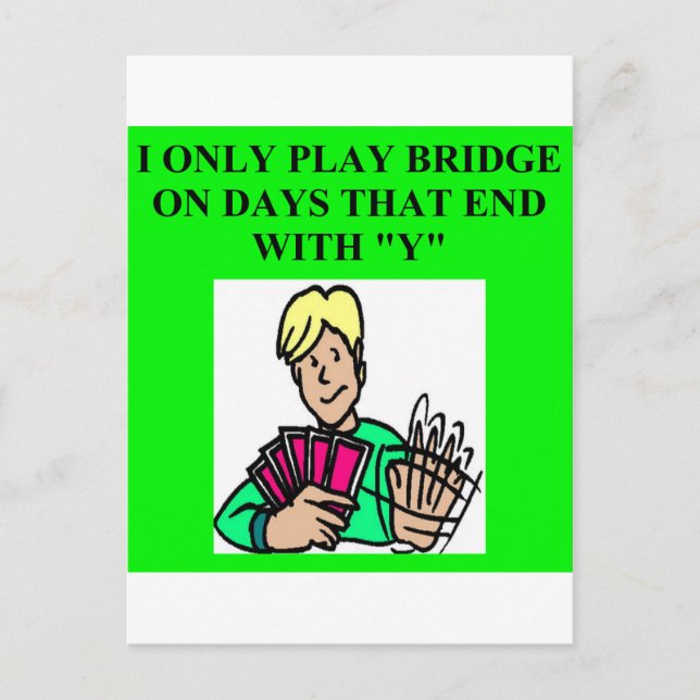 duplicate bridge game player postcard (Front)