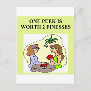 duplicate bridge game player postcard