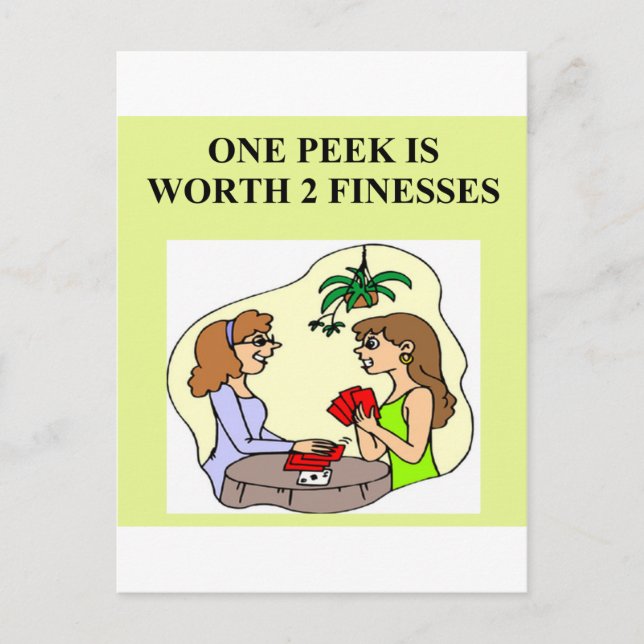 duplicate bridge game player postcard (Front)