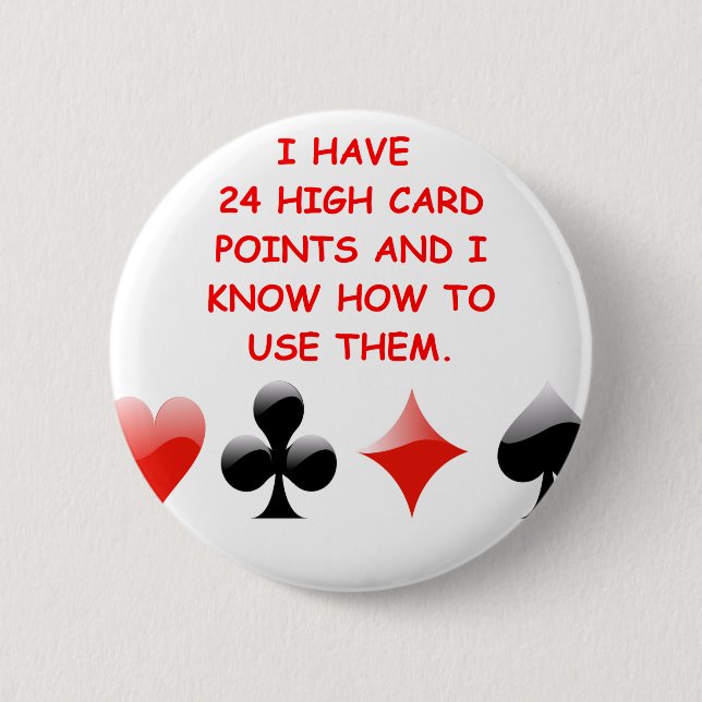 duplicate bridge joke 6 cm round badge (Front)