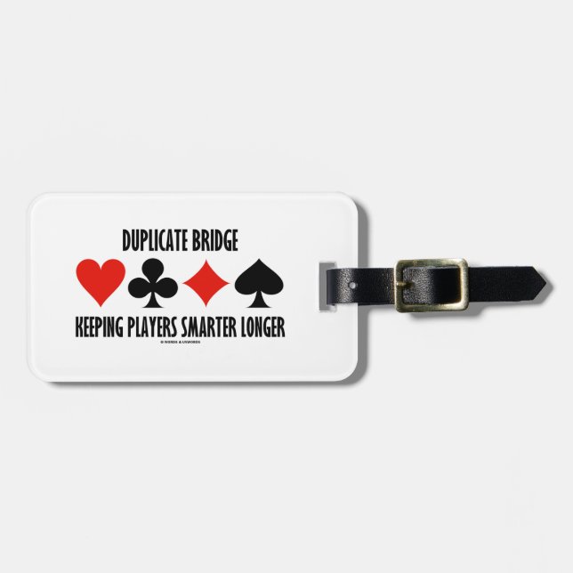 Duplicate Bridge Keeping Players Smarter Longer Luggage Tag (Front Horizontal)
