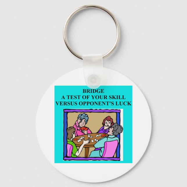 duplicate bridge player design key ring (Front)