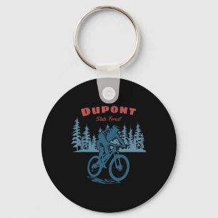 Dupont State Forest Retro Vintage Mountain Biking Key Ring