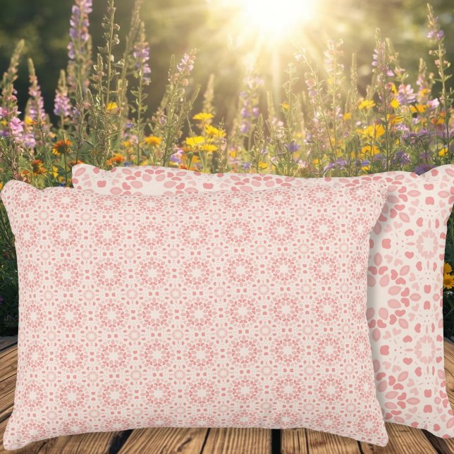 Durable Delight light red and beige patterned  Decorative Cushion (Durable Delight light red and beige patterned Accent Pillow)