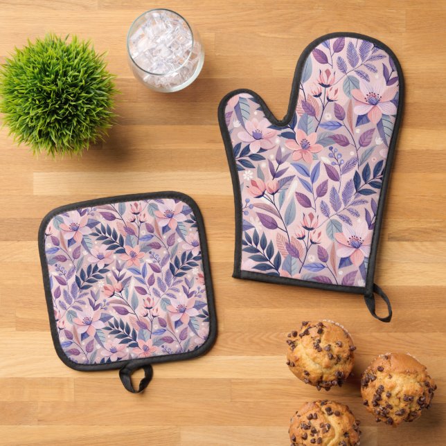 Durable Oven Mitt & Pot Holder Set – Heat-Resistan (Top Down)