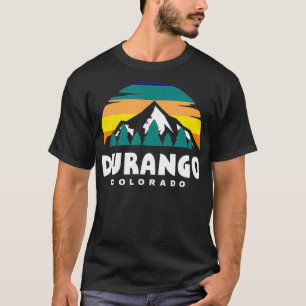Durango CO Mountain Scene Retro Hiking Lovers'  T-Shirt